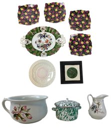 Belleek Bicentennial Plate, Framed Celtic Knot Tile, Ironstone, Enameled Pots & More - #S3-1