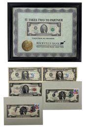 Collection Of US One Dollar (1981A, 1988) & Two Dollar Bills (1953A, 1963, 1976, 1995) - #S12-5