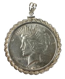 1922 Peace Silver Dollar Pendant (32.9 GRAMS) - #JC-B