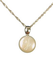 Honora Sterling Silver Cultured Coin Pearl Initial Pendant Necklace - #JC-B