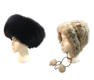 Vintage Union Made Genuine Fur Trapper Hat & Genuine Mink Fur Russian Hat - #S7-4
