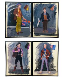 1967 Signed William Bartsch The Fantastics Costume Gouache Illustrations - #S12-F