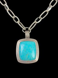 Southwestern Style Sterling Silver Chainlink Pendant Necklace (37.6 GRAMS) - #JC-B