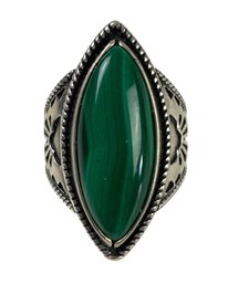 Sterling Silver Green Malachite Ring, Size 6.25 (14.9 GRAMS) - #JC-B