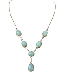 Sterling Silver Larimar Pendant Necklace, Made In Italy (15.0 GRAMS) - #JC-B