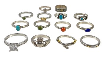 Collection Of Sterling Silver Rings (39.2 GRAMS) - #JC-B