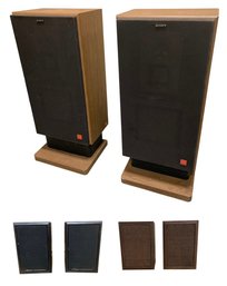 Infinity RS25 Oak Speakers, Olson X Air 1A Speakers & Sony APM 615 Stereo Speakers - #BR