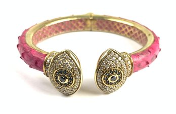 Sterling Silver Pink Hinge Bracelet By Llobycats - #JC-B3