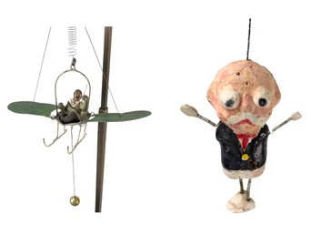 Spring-Suspended Toy Plane & Figure - #FS-5