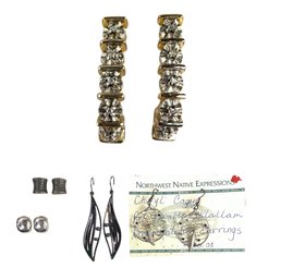 Earrings: Vermeil Sterling Silver Diamond, Sterling Silver & Dream Catcher - #JC-B3