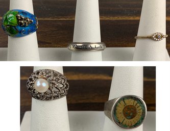 Collection Of Sterling Silver & Chinese Vermeil Silver Rings (31.9 GRAMS) - #JC-B3