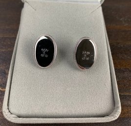 Silver-Tone Cufflinks, Engraved K - #JC-B3
