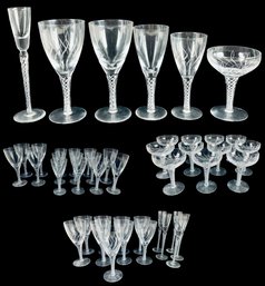 Stuart Crystal Air Twist Stem 40-Piece Stemware Set, Made In England - #S7-2