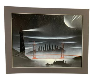 San Francisco Golden Gate Bridge Spray Paint Art - #S11-4L