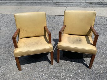 Mid-Century Modern Walnut Armchairs - #BR
