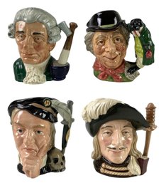 Royal Doulton Toby Jugs: Apothecary Character, Aramis, Hamlet, The Walrus & Carpenter - #S16-3