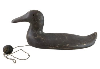 Vintage Glass Eyed Duck Decoy With Anchor Weight - #S16-2