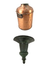Copper Milk Can & Decorative Metal Wall Sconce - #S17-2