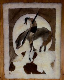 Native American Genuine Alpaca Fur Tapestry Rug - #BR
