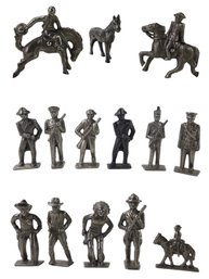 Collection Of Pewter Toy Soldiers, Cowboys & Indians - #JC-L