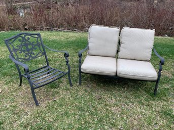Aluminum Patio Loveseat & Chair - #BOB