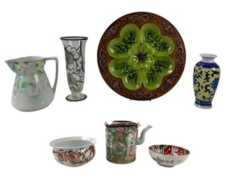 Chinese Famille Rose Teapot, Japanese Bowls, Celebrate German Pitcher & More - #S7-3