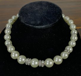 Givenchy Swarovski Crystal Faux Pearl Necklace - #S18-3