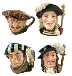 Royal Doulton Toby Jugs: Aramis, Athos, Sir Francis Drake & The Falconer - #S17-2