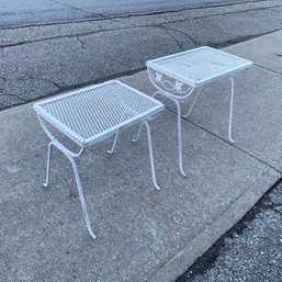 Mid-Century Modern Wrought Iron Outdoor Side Tables - #BOB