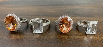 Collection Of Sterling Silver Cocktail Rings (Assorted Sizes) - #FS-5