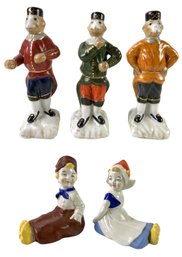 Erphila Dutch Boy And Girl Bookends & Monkey Soldier Figurines - #S1-2
