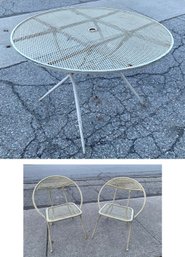 Mid-Century Modern Salterini Style Dining Table & Folding Hoop Chairs - #BOB