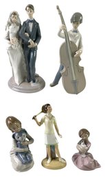 Lladro & Royal Doulton Figurines: Mazel Tov!, Boy With Double Bass, Deauville & More - #S6-3