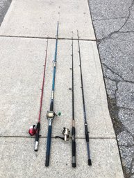 Collection Of Fishing Rods & Reels: Penn Long Beach 60, Zebco Shakespeare - #SR