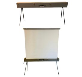 Vintage 1960s MW Stella Projection Screen With Portable Wooden Case / Stand (Germany) - #FF