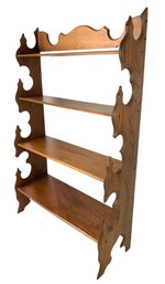 Carved Wood 4-Tier Graduated Display Shelf - #W-1