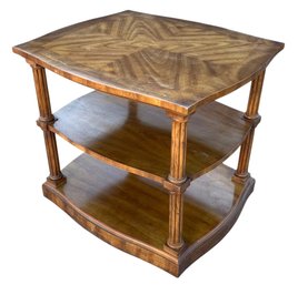 Veneer Top Two-Tier Wood Side Table - #FF