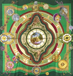 Hermes Parmi Les Fleurs Je Compte Les Heures Carre 90 Square Silk Scarf - #JC-L