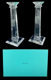 Tiffany & Co. Square Lead Crystal Candlesticks With Original Box (NEW - MSRP $400) - #S19-2