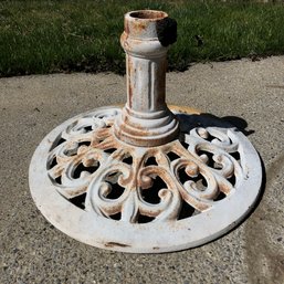 Vintage Cast Iron Patio Umbrella Stand - #BOB