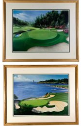 Pebble Beach Golf Links & Augusta National Golf Club Framed Art Prints - #A10