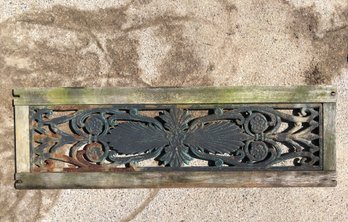 Wood Framed Cast Iron Garden Bench Back - #BOB