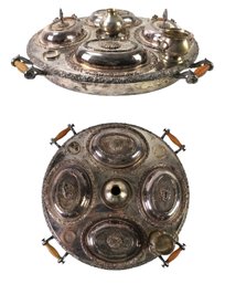 Antique Silver Plate Lazy Susan / Warming Server - #W1