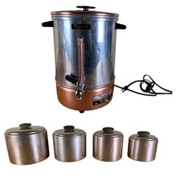 Mirro Rose Gold Copper Canisters & Tricomatic Tricolator Copper & Steel Percolator - #S13-2