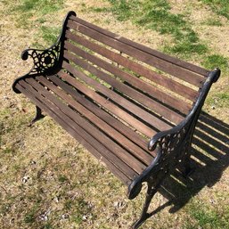 Cast Iron & Slatted Timber Garden Bench - #BOB
