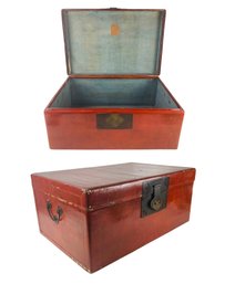 19th Century Chinese Red Lacquered Trunk - #FF