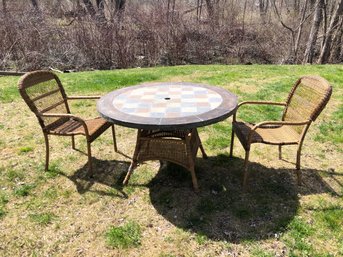 Wicker Patio Table Set (4-Piece) - #BOB