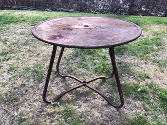 Vintage Metal Patio Dining Table - #BOB