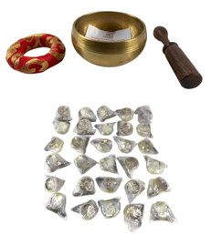 Tibetan Hammered Brass Sound Bowl Sets, Made In Nepal (30 Sets) - #S19-4