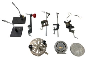 Vintage Pflueger Taxi Fishing Reel, Fly Tying Vises, Horrocks & Inbotson Fishing Leader Box & More - #S9-2
